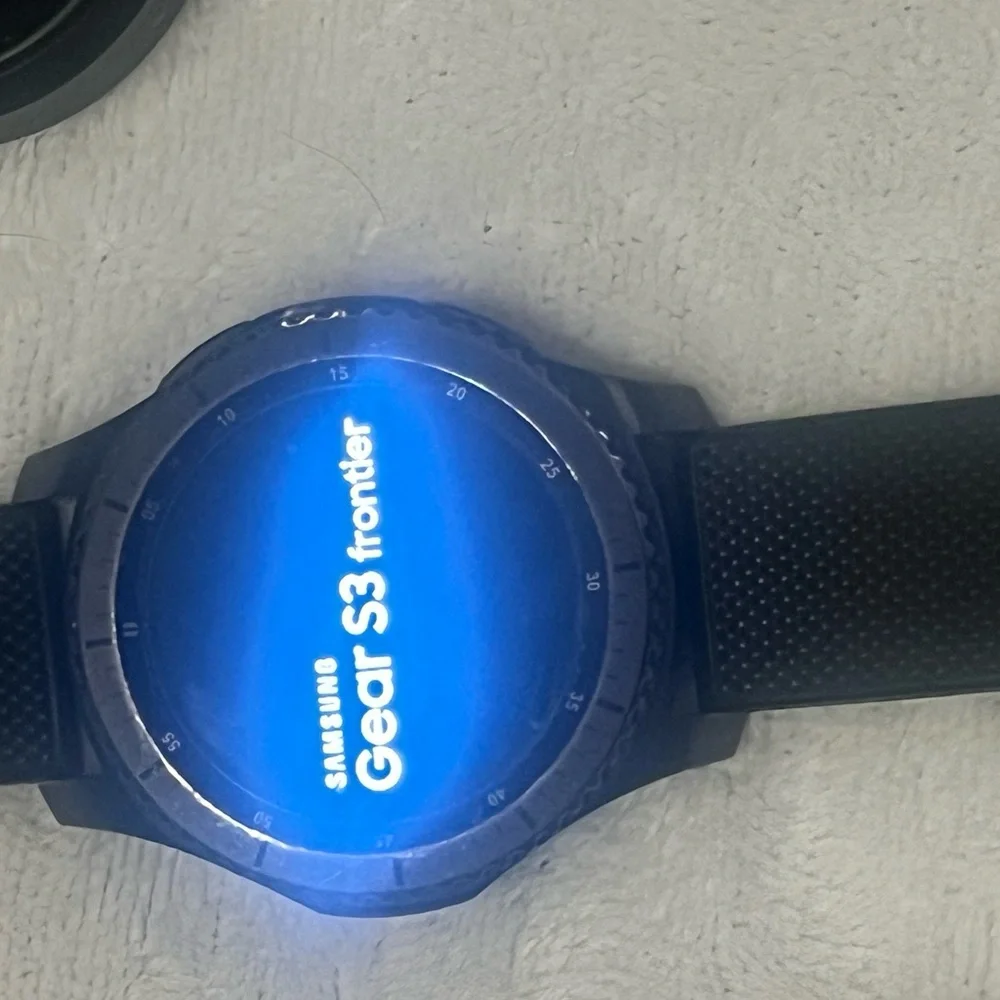 Samsung -Gear s3 frontier Black Smartwatch with Charging Dock (F)